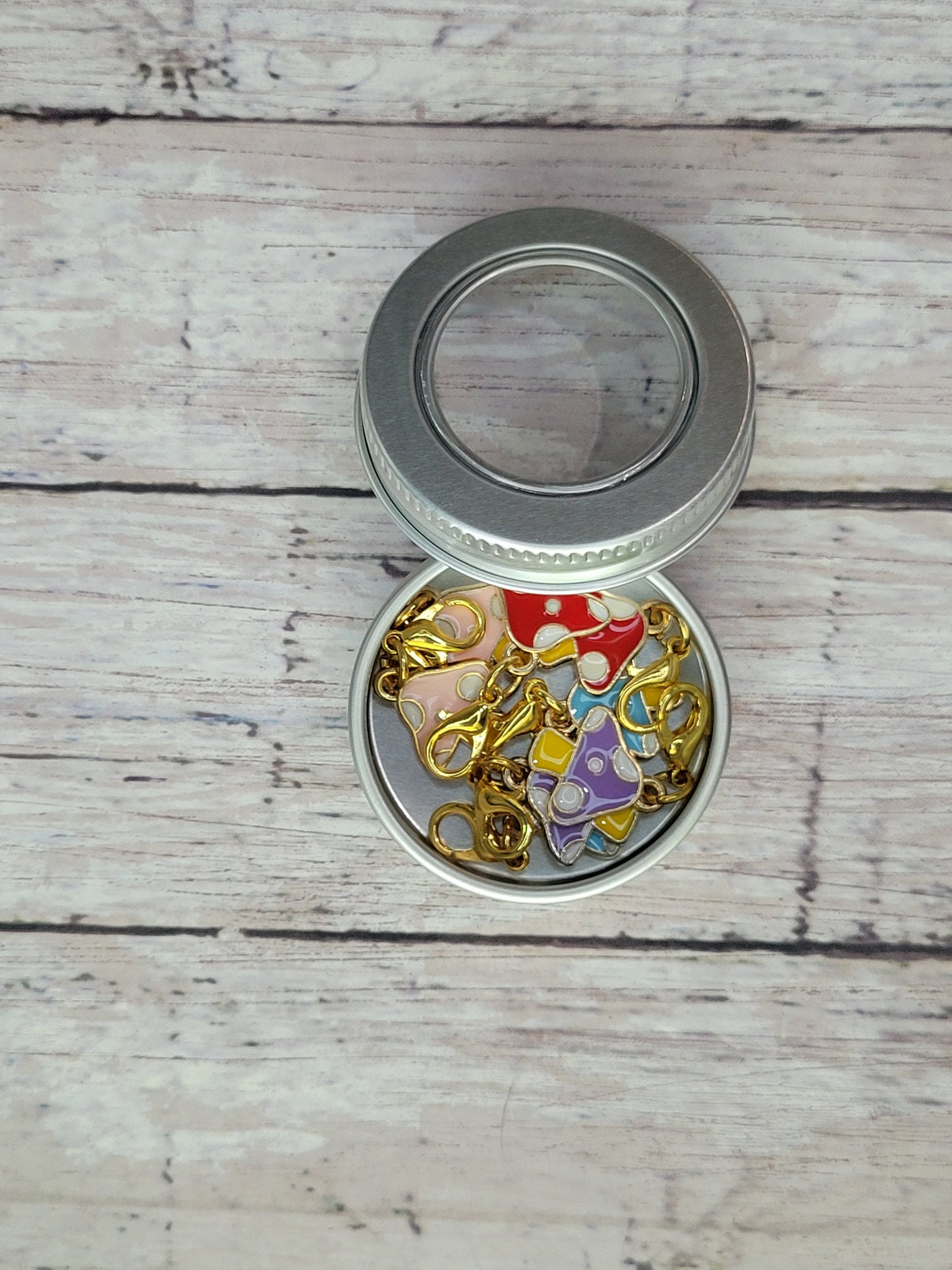 Stitch Markers - Mushrooms Set of 8