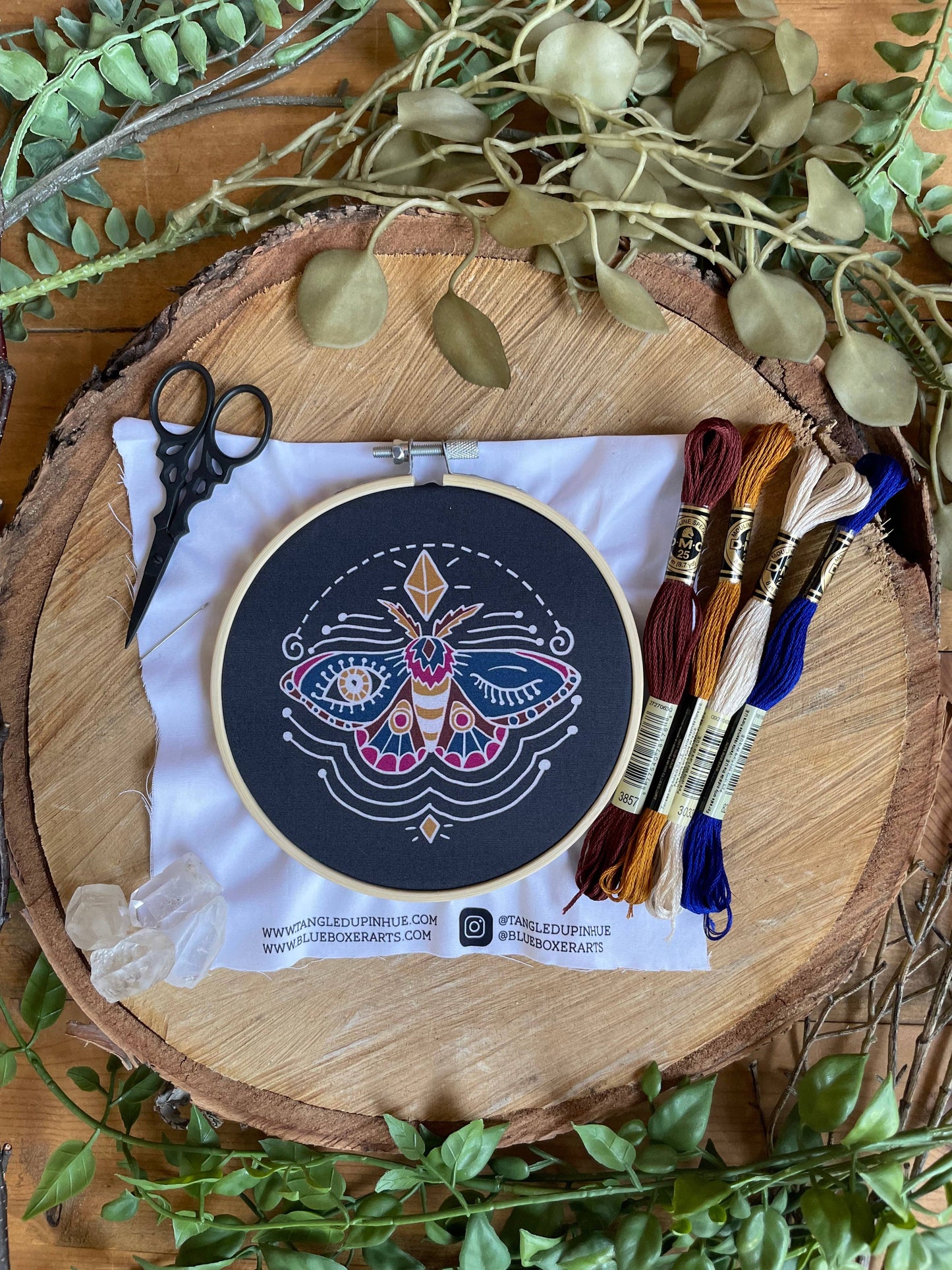 DIY Stitch Kit - Winking Moth Embroidery Kit