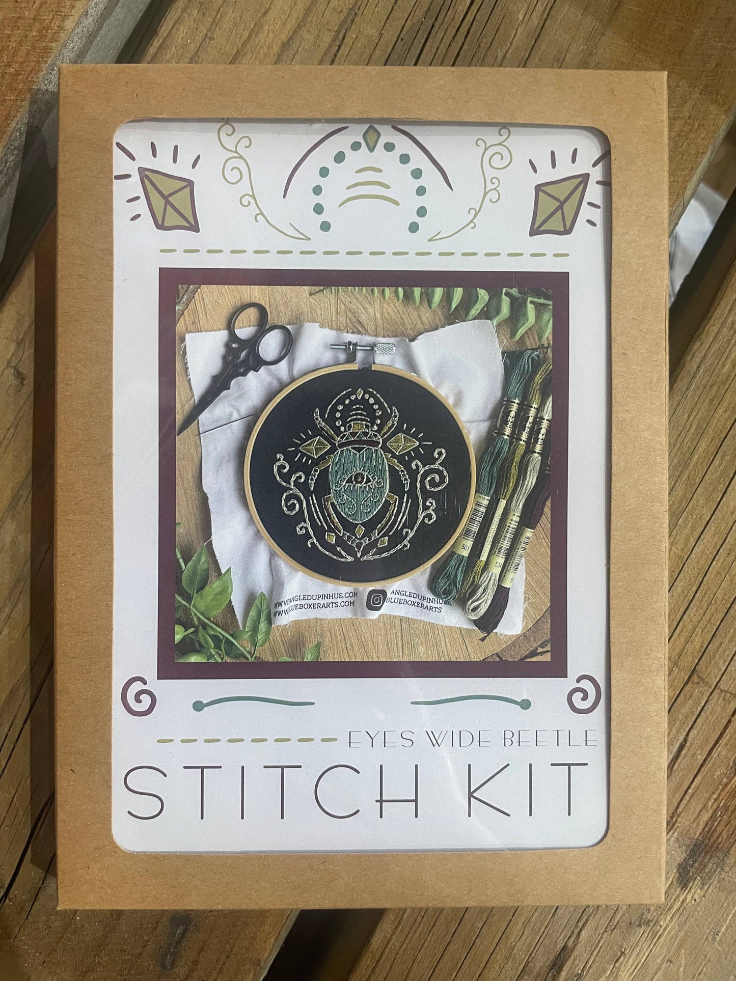 DIY Stitch Kit - Eyes Wide Beetle Embroidery Kit