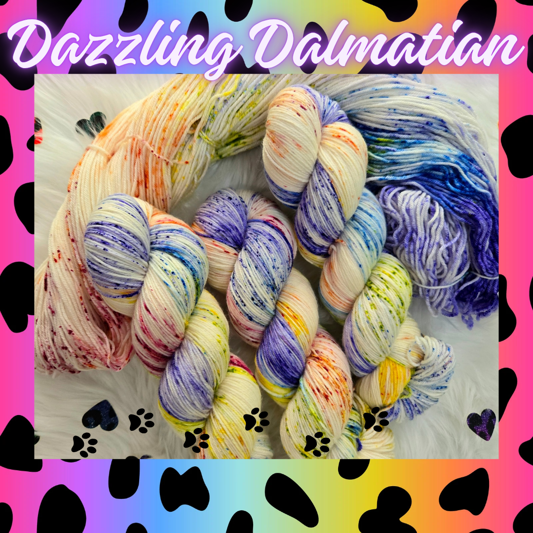 Hand Dyed Yarn & Fiber - Dazzling Dalmatian