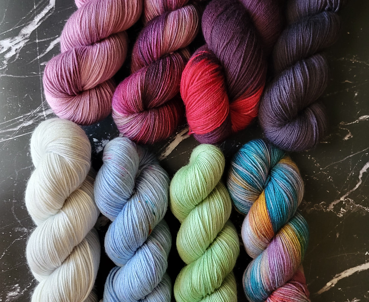Hand Dyed Yarn - Nightmare Before Christmas Collection (8) Mini Skein Set