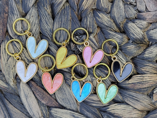 Stitch Markers - Gold Hearts Set of 8