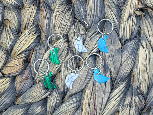 Stitch Markers - Stone Moons Set of 6