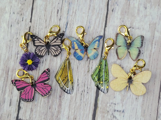 Stitch Markers - Mixed Butterfly Set of 8