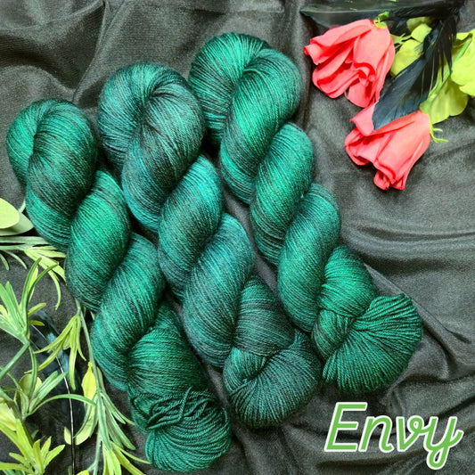 Hand Dyed Yarn & Fiber - Envy