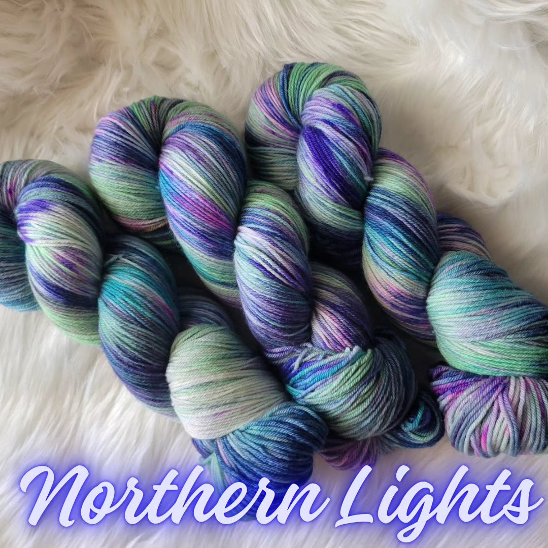 PRE-ORDER Hand Dyed Yarn - Aurora Borealis Collection