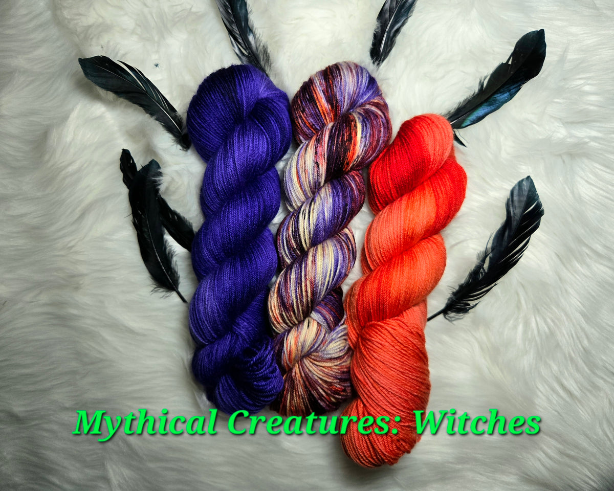 PRE-ORDER Hand Dyed Yarn - Mythical Creatures Witches
