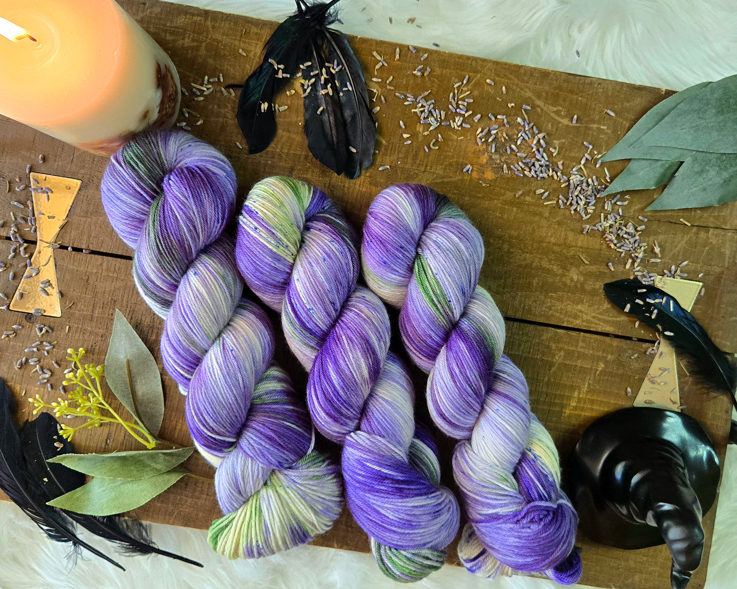 Hand Dyed Yarn & Fiber - Lavender For Luck
