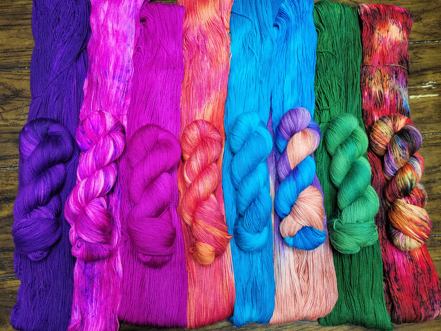 Hand Dyed Yarn - Alice in Wonderland Collection (8) Mini Skein Set